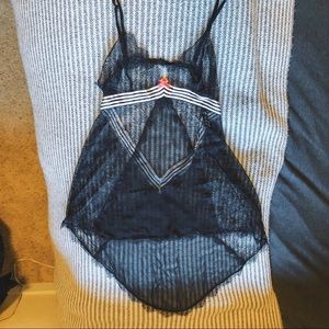 Victoria Secret | Black Lace Babydoll stripe
